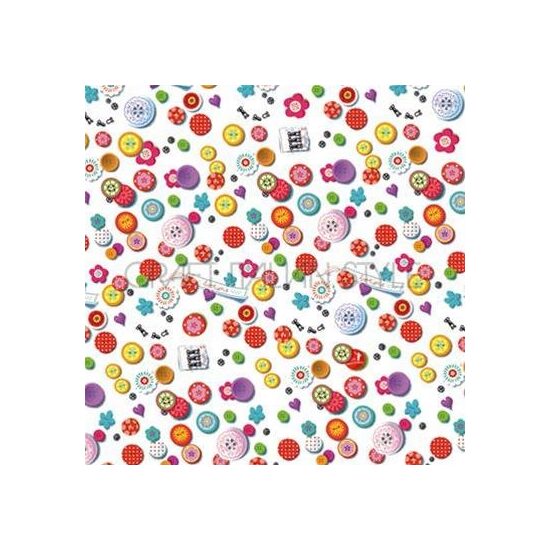 DFT220 - Servetel de orez 50 x 50, Stamperia, buttons