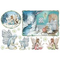 DFS177S - Hartie de orez Stamperia 48x33 cm - fairies with silver