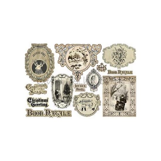 DFS243 - Hartie de orez Stamperia 48x33 cm - Victorian Christmas tags