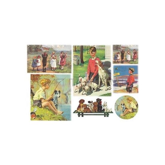 DFS153 - Hartie de orez Stamperia 48x33 cm - Children and pats