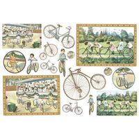 DFS152 - Hartie de orez Stamperia 48x33 cm - Bicycles