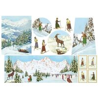 DFS128 - Hartie de orez Stamperia 48x33 cm - Mountains Retro