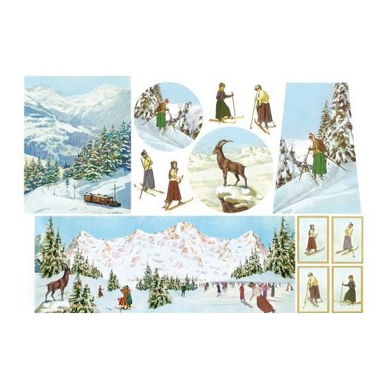 DFS128 - Hartie de orez Stamperia 48x33 cm - Mountains Retro