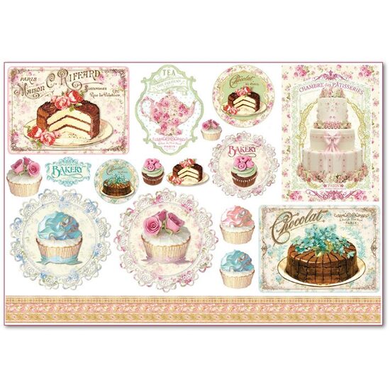 DFS313 - Hartie de orez Stamperia 48x33 cm - sweet time