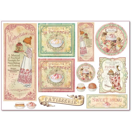 DFS314 - Hartie de orez Stamperia 48x33 cm - patisserie