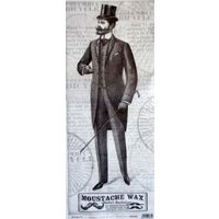 DFS330L - Hartie de orez Stamperia 24x60 cm - moustache wax