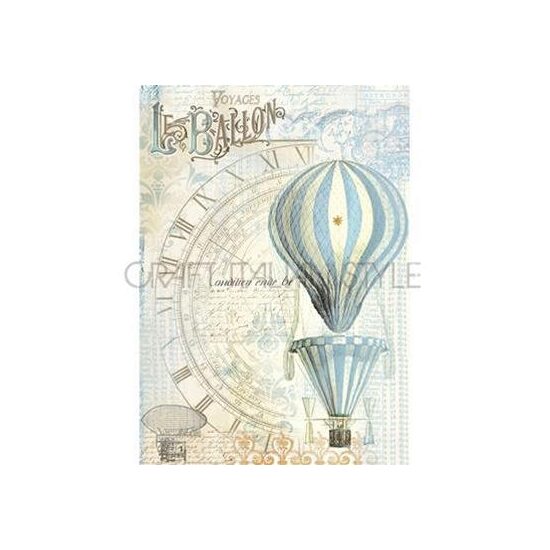 DFSA4114 - Hartie de orez Stamperia A4 - baloon light blue