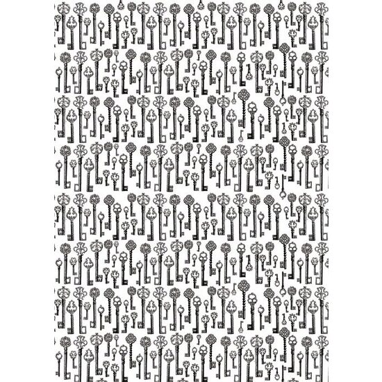 FLSG/ST103 - Fetru printat 50 x 70 cm - Stamperia - chei alb negru