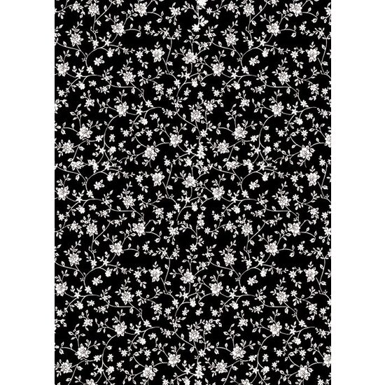 FLSG/ST104 - Fetru printat 50 x 70 cm - Stamperia - textura florala - fond negru