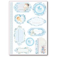 DFLB017 - Etichete adezive A5 - Butterfly - Baby light blue