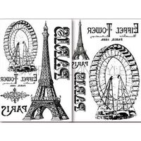 DFTR039 - Hartie transfer A4 - 2 buc/set - Tour Eiffel - Stamperia