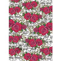 FLSG/ST50 - Fetru printat 50 x 70 cm - Stamperia - Rose tatoo
