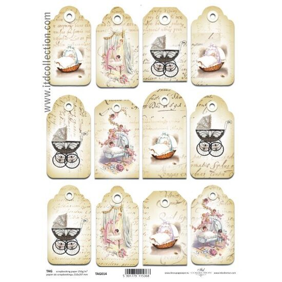 TAG014-Hartie scrapbooking -Etichete - A4, 250g - ITD