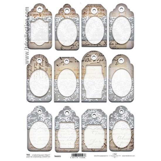 TAG-021-Hartie scrapbooking -Etichete - A4, 250g - ITD