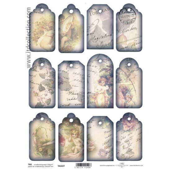 TAG027-Hartie scrapbooking -Etichete - A4, 250g - ITD