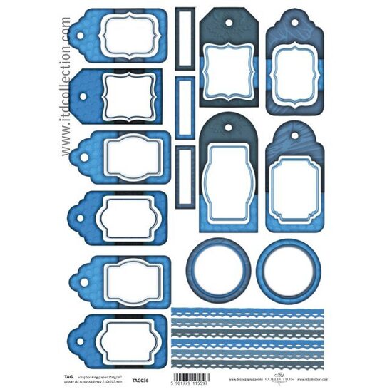 TAG036-Hartie scrapbooking -Etichete - A4, 250g - ITD