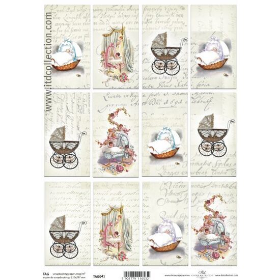 TAG-041-Hartie scrapbooking -Etichete - A4, 250g - ITD