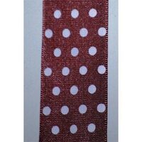 X012040700010-DD - Panglica maro cu buline albe - 40mm x 10m
