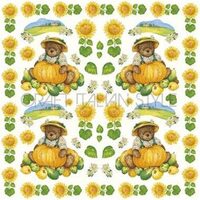 DFT004 Servetel de orez, 50x50cm, Stamperia - bear and pupkin