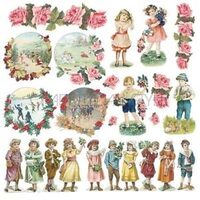 DFT217 Servetel de orez, 50x50cm, Stamperia - vintage children