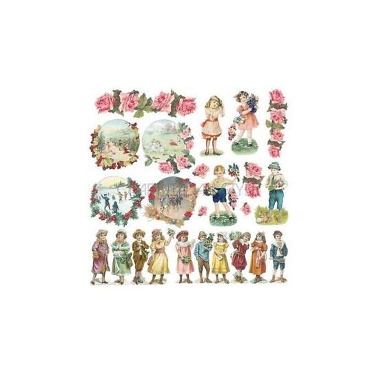 DFT217 Servetel de orez, 50x50cm, Stamperia - vintage children