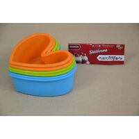 M00887 - Set 6 forme silicon pt briose - inimi - orange, verzi, albastre - ANT-CH
