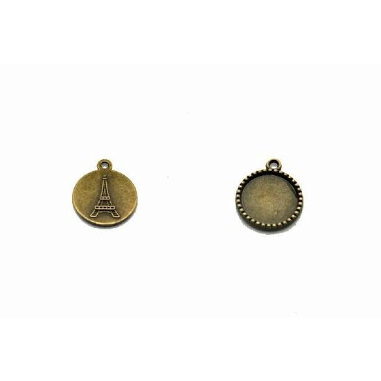 366864 - Medalion bronz - rotund cu Tr. Effel 2cm - ANT-CH
