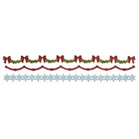25 - 658760 Cutter banda decorativa Sizzlits - Holly, Beaded & Snowflake Garland - Sizzix