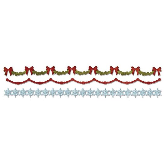 25 - 658760 Cutter banda decorativa Sizzlits - Holly, Beaded & Snowflake Garland - Sizzix