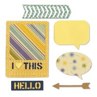 8 - 659767 Set 6 cuttere Thinlits TAIE SI EMBOSEAZA - I Heart This - Sizzix