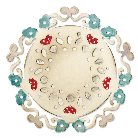 9 - 658912 Cutter Thinlits TAIE SI EMBOSEAZA - Doily, Love Silhouette - Sizzix