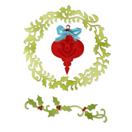 9 - 659001 Set 3 cuttere Thinlits TAIE SI EMBOSEAZA - Christmas Ornament, Wreath & Vine - Sizzix