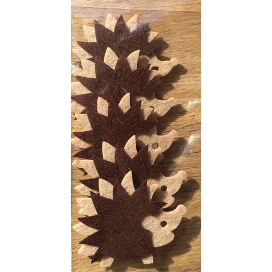 23218 - Set 5 figurine fetru 3mm x 6cm - arici - PENT.