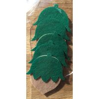 23231 - Set 5 figurine fetru 3mm x 6cm - ghinda cafeniu si verde - PENT.