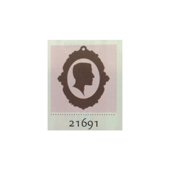 21691 - Set medalion lemn 5.5cm - cap barbat - PENT.