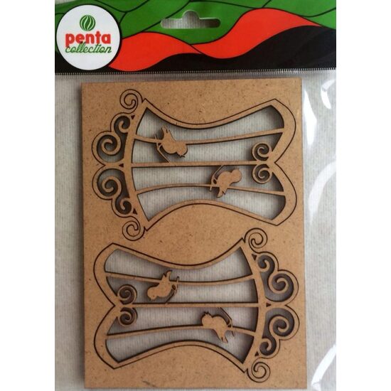 20721 - Set ornamente MDF- placa 16.3x11.5cm - cusca corset, 2buc - PENT.