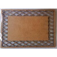 21717 - Suport, placuta MDF dreptunghiulara 20.4x29cm, cu dantelarie romburi - PENT.