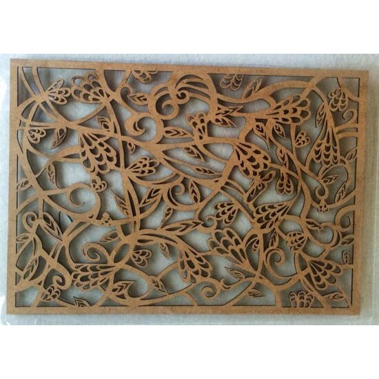 21718 - Suport, placuta MDF dreptunghiulara 20.4x29cm, cu dantelarie - PENT.