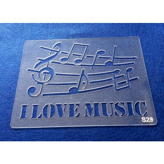 24108 - Sablon 3D plastic, A5 - S29 - Pentart - I love music