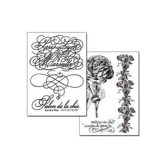DFTR046 - Hartie transfer A4 - 2 buc/set - Calligraphy - Stamperia
