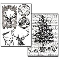 DFTR050 - Hartie transfer A4 - 2 buc/set - Merry Christmas - Stamperia