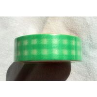 372874 - Deco tape - washi tape - scotch hartie imprimat carouri alb verzi - 15mm x 10m ANT-CH