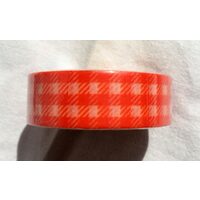 372873 - Deco tape - washi tape - scotch hartie imprimat carouri alb rosii - 15mm x 10m ANT-CH