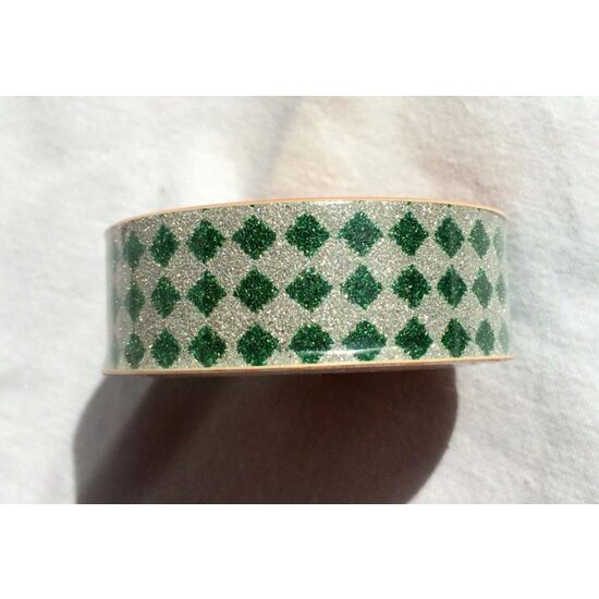 372726 - Deco tape - washi tape - scotch hartie glitter, carouri verzi - 15mm x 5m ANT-CH