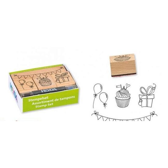 204888497 - Set 4 stampile cauciuc si tus albastru negru - Party - Heyda