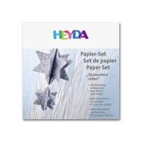 204875673 - Set 40 stelute hartie, argintii - Heyda, 4 modele