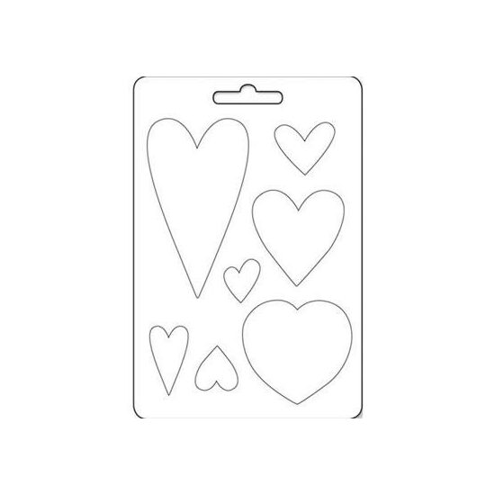 K3PTA403 - Matrita plastic A4 - 21x29cm - Inimi - Stamperia