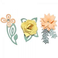 18 - 660830 Set 5 cuttere Thinlits PLUS - Love Birds 3-D Floral - Sizzix