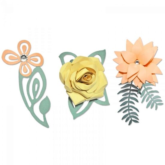 18 - 660830 Set 5 cuttere Thinlits PLUS - Love Birds 3-D Floral - Sizzix