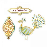 15 - 658398 Set 3 cuttere Framelits + 3 stampile - Peacock - Sizzix